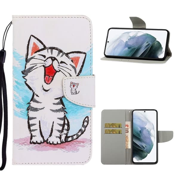 Wonderland Samsung Galaxy S21 FE Flippetui - Katt White