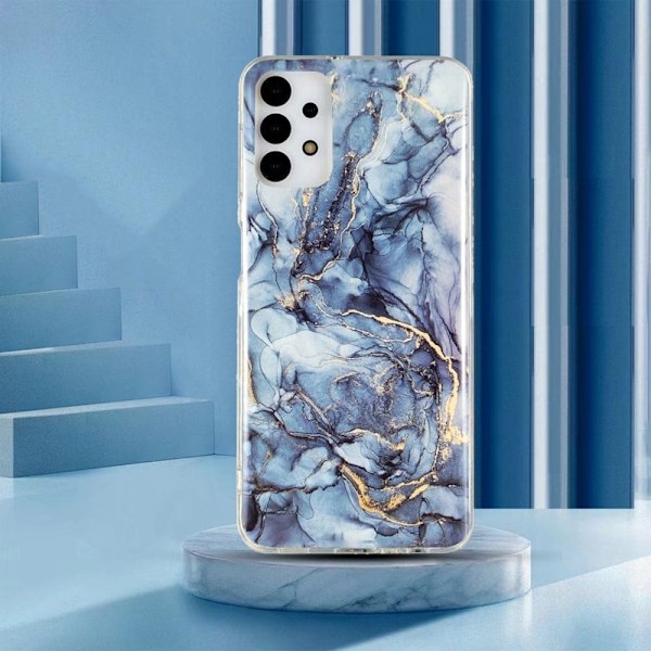 Marble Samsung Galaxy A13 4G Suojakotelo - Harmaa Silver grey