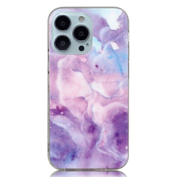 Marble iPhone 14 Pro Max Suojakotelo - Purple Starry Sky Purple