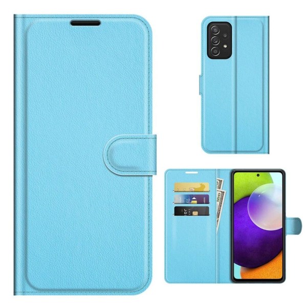 Klassisk Samsung Galaxy A52s 5G / Samsung Galaxy A52 / Samsung Galaxy A52 5G flip etui - Blå Blue