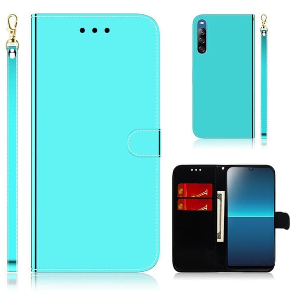 Mirror Sony Xperia L4 flip-etui - Cyan Green