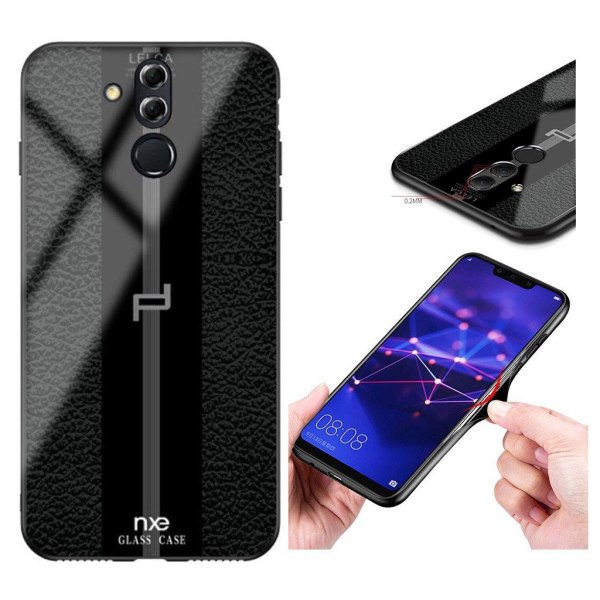 NXE LELCA Series Huawei Mate 20 Lite mønstret glas etui - Sort Black