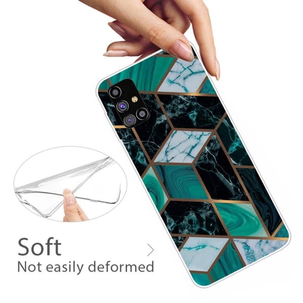 Marble Samsung Galaxy M51 Etui - Smaragd Klinkekule Green