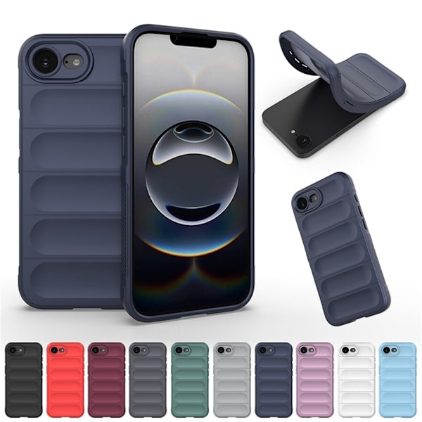 iPhone 16e Case Anti-Drop Soft Flexible Rugged telefonbagcover - Lysegrå Silver grey