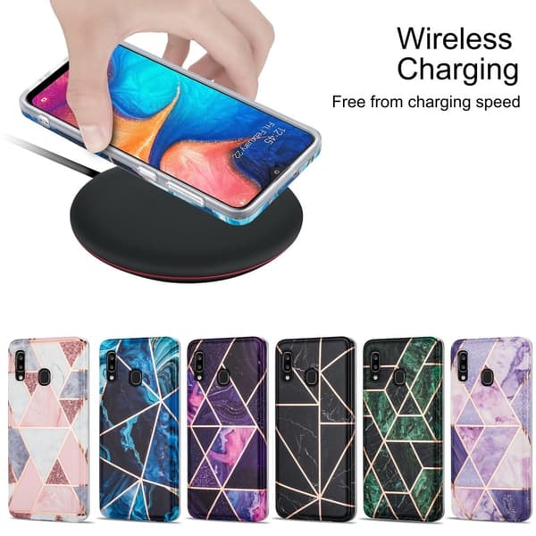 Marble Samsung Galaxy A20 / A30 Etui - Svart Black