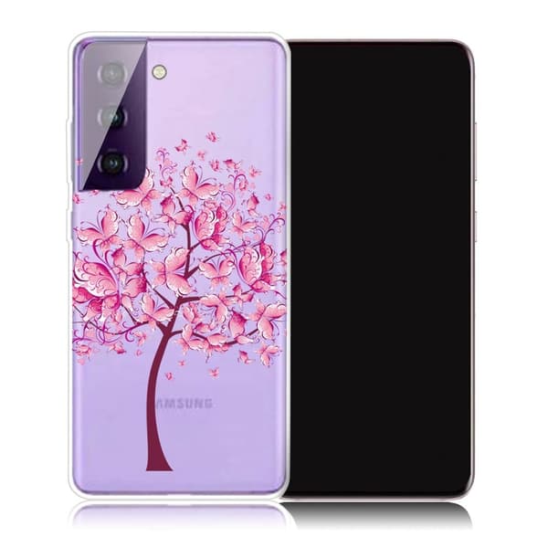 Butterfly läder Samsung Galaxy S21 Plus 5G fodral - Rosa Rosa