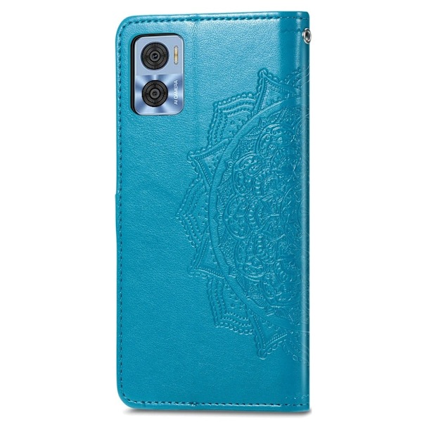 Mandala Motorola Moto E22 / E22i Flip Etui - Blå Blue