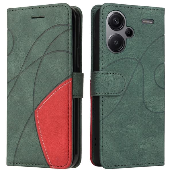Tekstureret Xiaomi Redmi Note 13 Pro Plus læderetui med rem - Grøn Green
