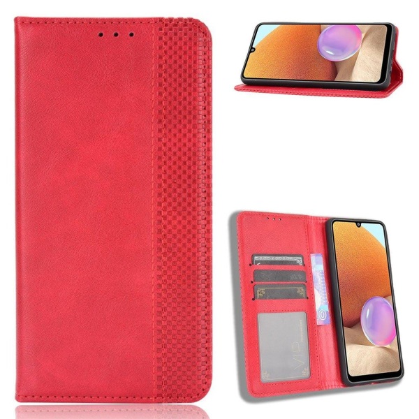 Bofink Vintage läder Samsung Galaxy A32 fodral - Röd Röd
