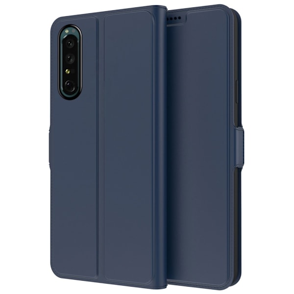 Smidigt och tunt PU-läder Sony Xperia 5 II fodral - Blå Blå