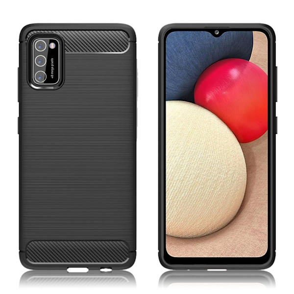Carbon Flex Samsung Galaxy A02s kotelot - Musta Black
