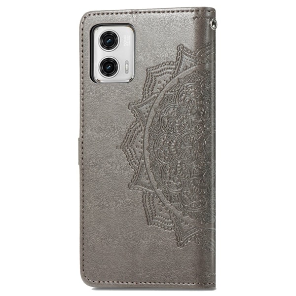 Mandala Motorola Moto G73 Flip Etui - Grå Silver grey