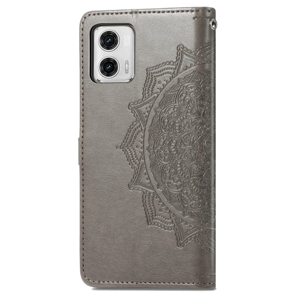 Mandala Motorola Moto G73 Flippetui - Grå Silver grey