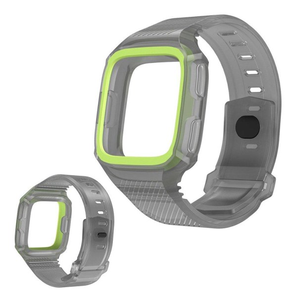 Fitbit Versa cool silikone-urrem - Grå / Gul Silver grey