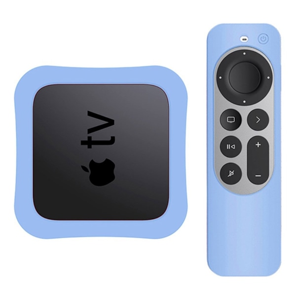 Apple TV 4K (2021) digitalbox + styrenhet silikonhölje - Blå Blå