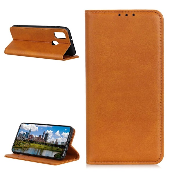 Wallet-style ægte Læder Flipcase til Zte Blade A7s 2020 - Brun Brown