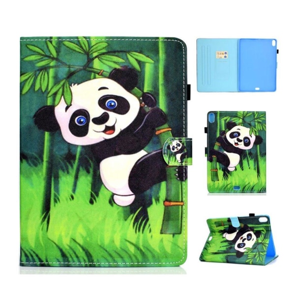 iPad Pro 11" (2018) mønstered læder flip etui - Panda Multicolor