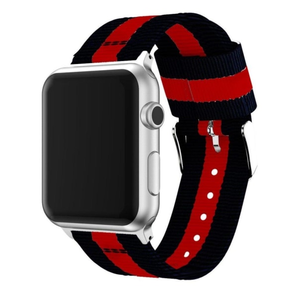 Apple Watch Series 4 44mm vævet nylon Urrem - Sort / Rød Black