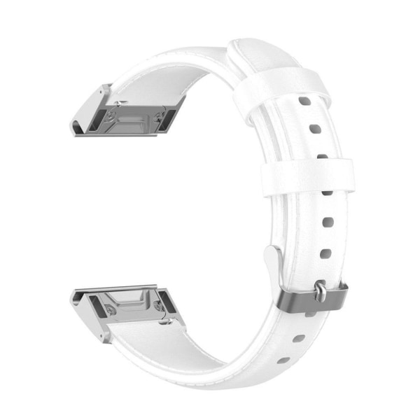 Garmin Fenix 6X Pro simple leather watch band - White