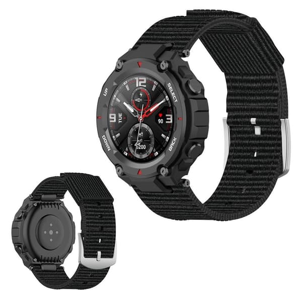 Amazfit T-Rex nylonista kudottu kellonauha - Musta Black