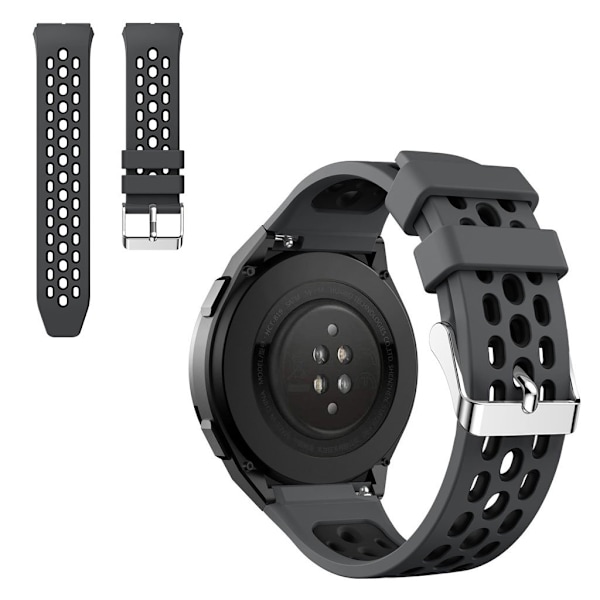 Huawei Watch GT 2e dual tone silikoneurrem - Grå / Sort Silver grey