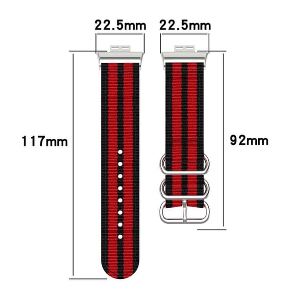 Huawei Watch Fit nylon pattern watch band - Black / Red Röd