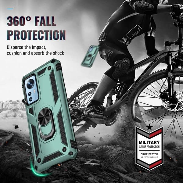 Bofink Combat Xiaomi 12 Pro deksel - Svartgrønn Green