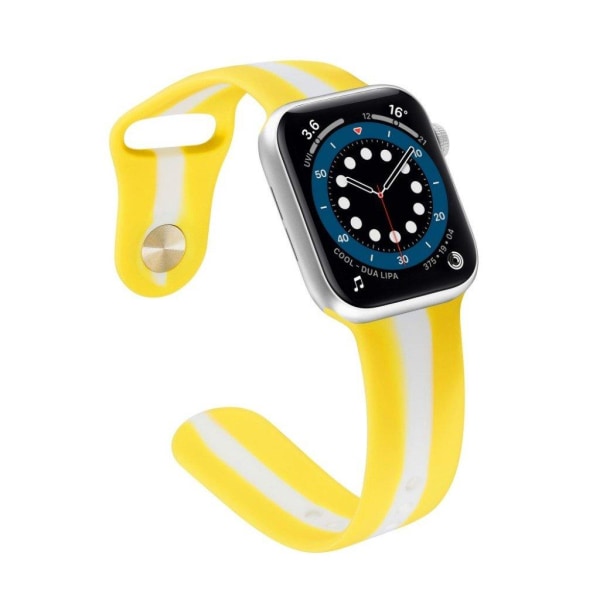 Apple Watch 40mm color stripe silicone watch strap - Yellow Gul
