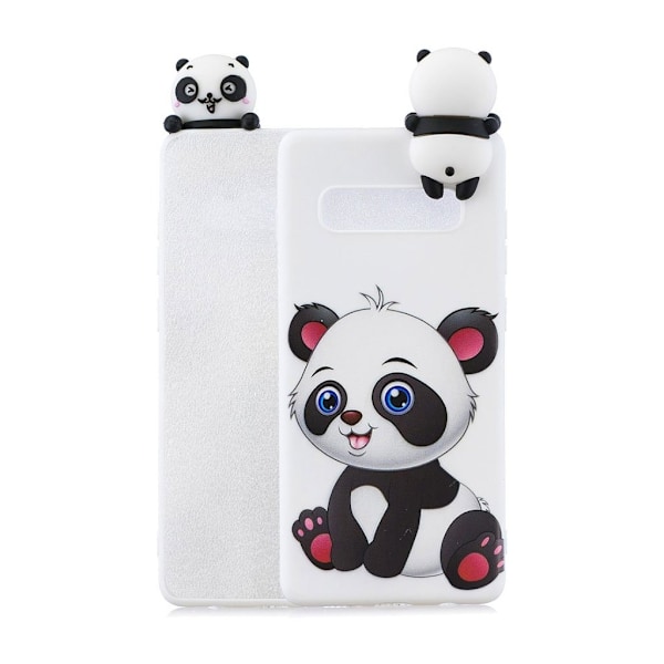 Samsung Galaxy S10 3D sødt dukke mønstret etui - Nuttet Panda Multicolor