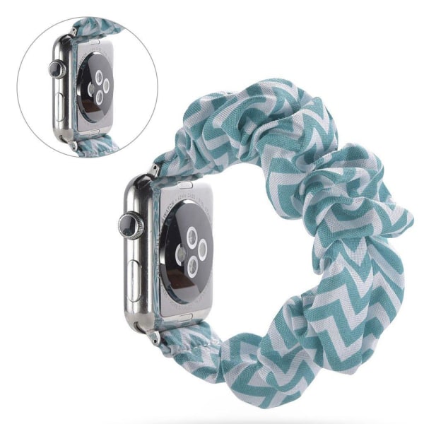 Apple Watch Series 5 44mm kangaskuvioinen kellonauha - Siniset Aaltoviivat Blue