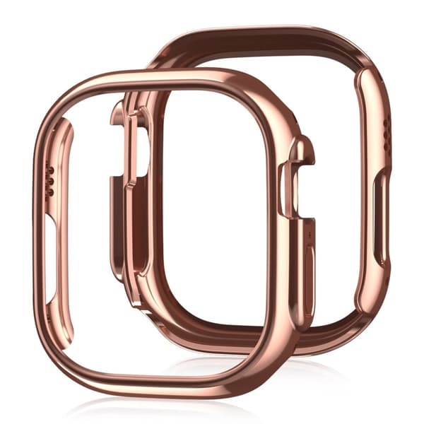 Apple Watch Series 9 / 8 / 7 45mm klockfodral Galvaniserad dropptålig Stöttålig Case - Roséguld Rosa