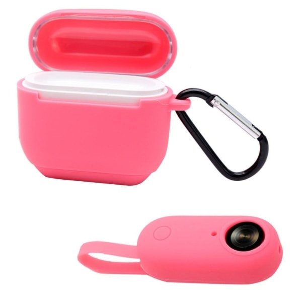 Insta360 GO silicone case with charging case and carabiner - Ros Pink