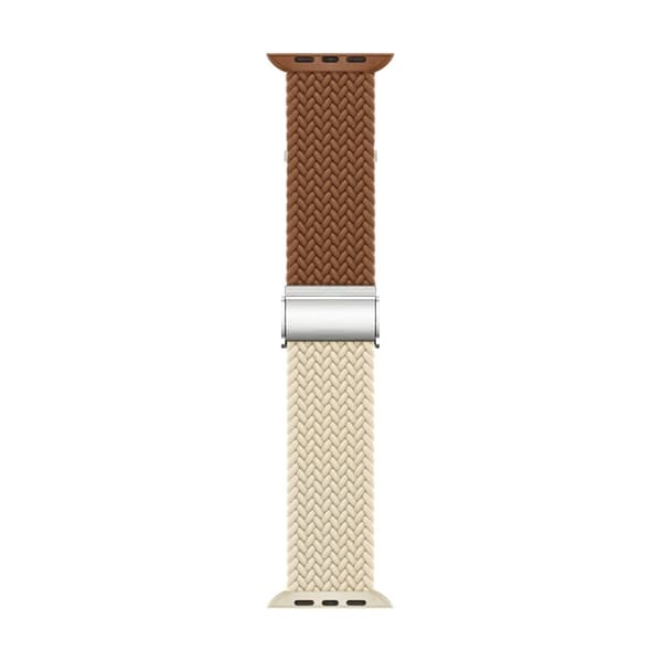 Apple Watch Series 8 (45 mm) / Watch Ultra parallellfarget nylonrem - Brun / Stjernelys Brown