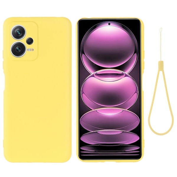 Matt Xiaomi Poco X5 / Xiaomi Redmi Note 12 skal av flytande silikon - Gul Gul