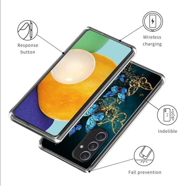 Deco Samsung Galaxy A54 skal - Blå Fjärilskluster Blå
