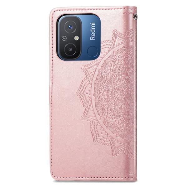 Mandala Xiaomi Redmi 12C / 11a Läppäkotelo - Ruusukulta Pink