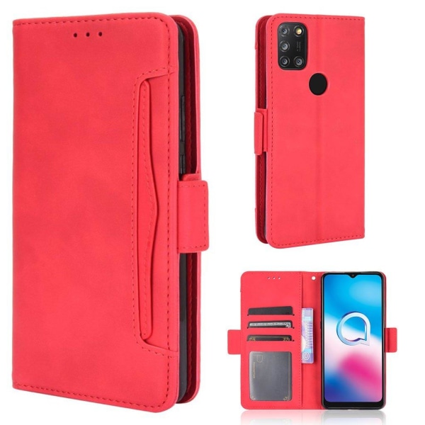 Modernt Alcatel 3X (2020) fodral med plånbok - Röd Röd