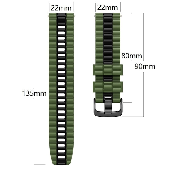 22 mm universalrem i bølgestil - Blå / Hvid Blue