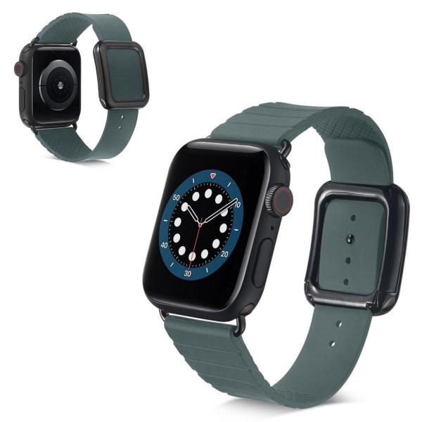 Apple Watch 40 mm klockarmband i silikon i modern stil - Olivgrön Grön