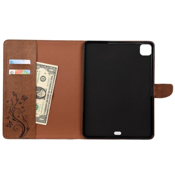 iPad Pro 11 inch (2020) butterfly imprint leather flip case - Br Brown