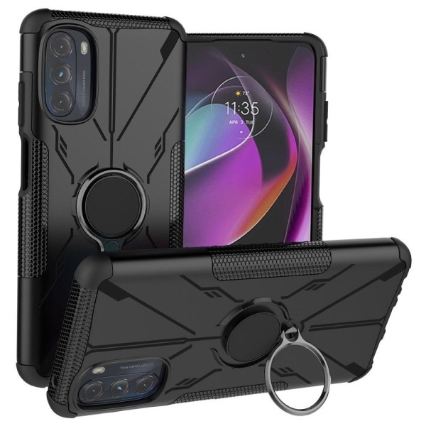 Kickstand-skydd med magnetisk platta för Motorola Moto G Stylus (2022) - Svart Svart