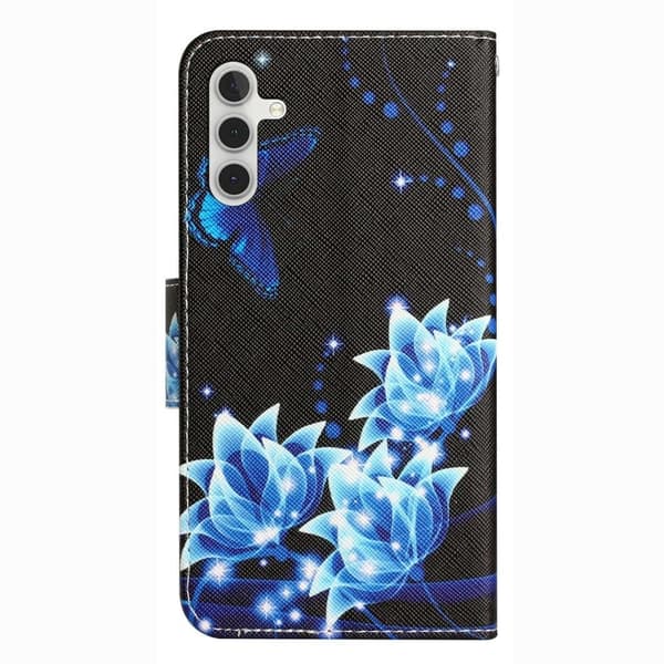 Wonderland Samsung Galaxy A14 Flip Etui - Blå Sommerfugl Blue