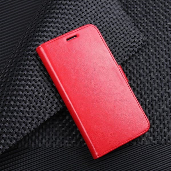 Crazy Horse Huawei P20 Lite PU læder flip etui - Rød Red