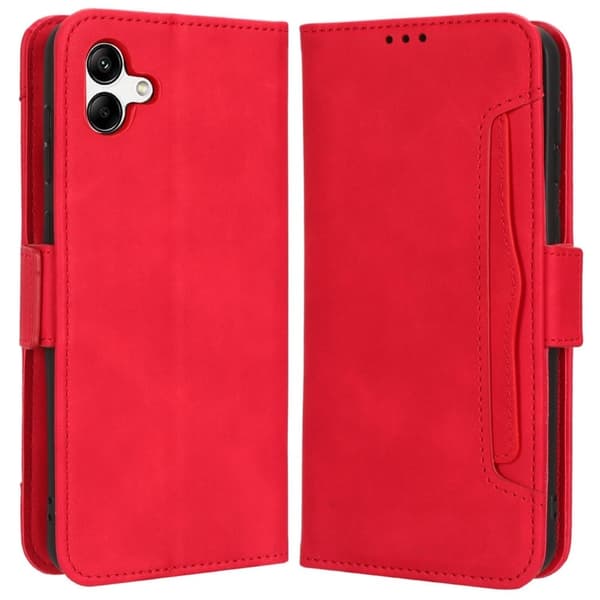 Stilig Læretui med Lommebok til Samsung Galaxy A04 - Rød Red