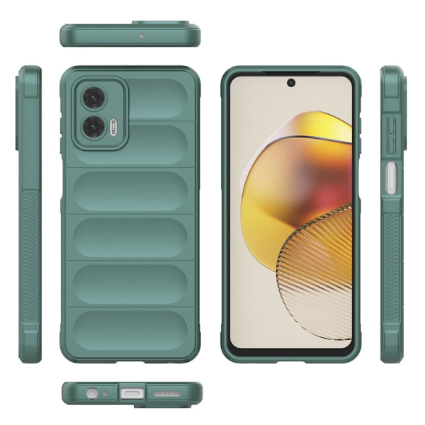 Mjukt greppformat Motorola Moto G73 skal - Silver/Grå Silvergrå