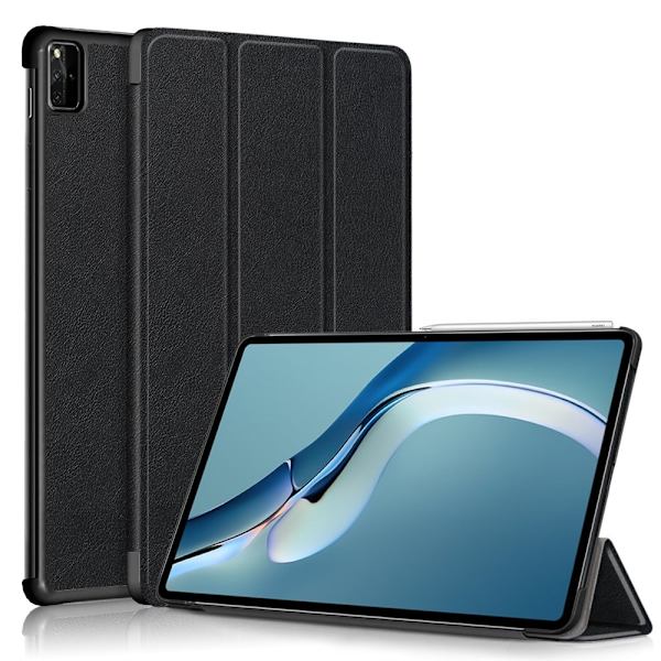Huawei MatePad Pro 12,6 tommer (2021) tri-fold PU læder flip case - Sort Black