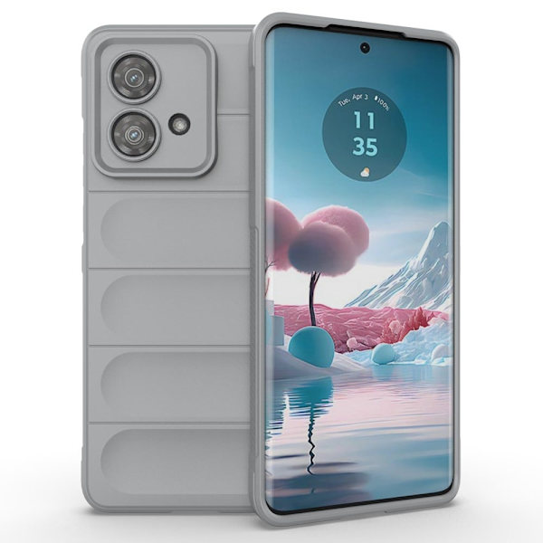 Mjukt greppformat Motorola Edge 40 Neo skal - Silver/Grå Silvergrå