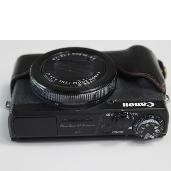 Canon PowerShot G7 X Mark III hållbart läderfodral - Svart Svart