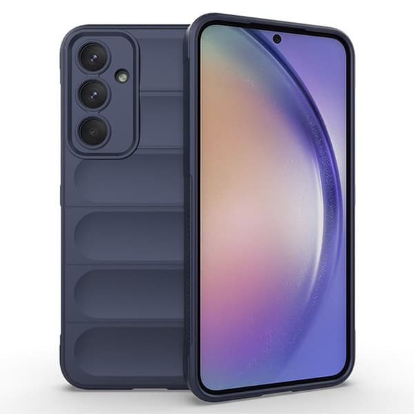 Mjukt greppformat Samsung Galaxy A55 skal - Mörkblå Blå