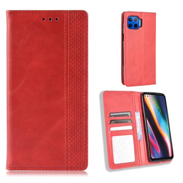 Bofink Vintage Motorola Moto G 5G Plus Læder Etui - Rød Red